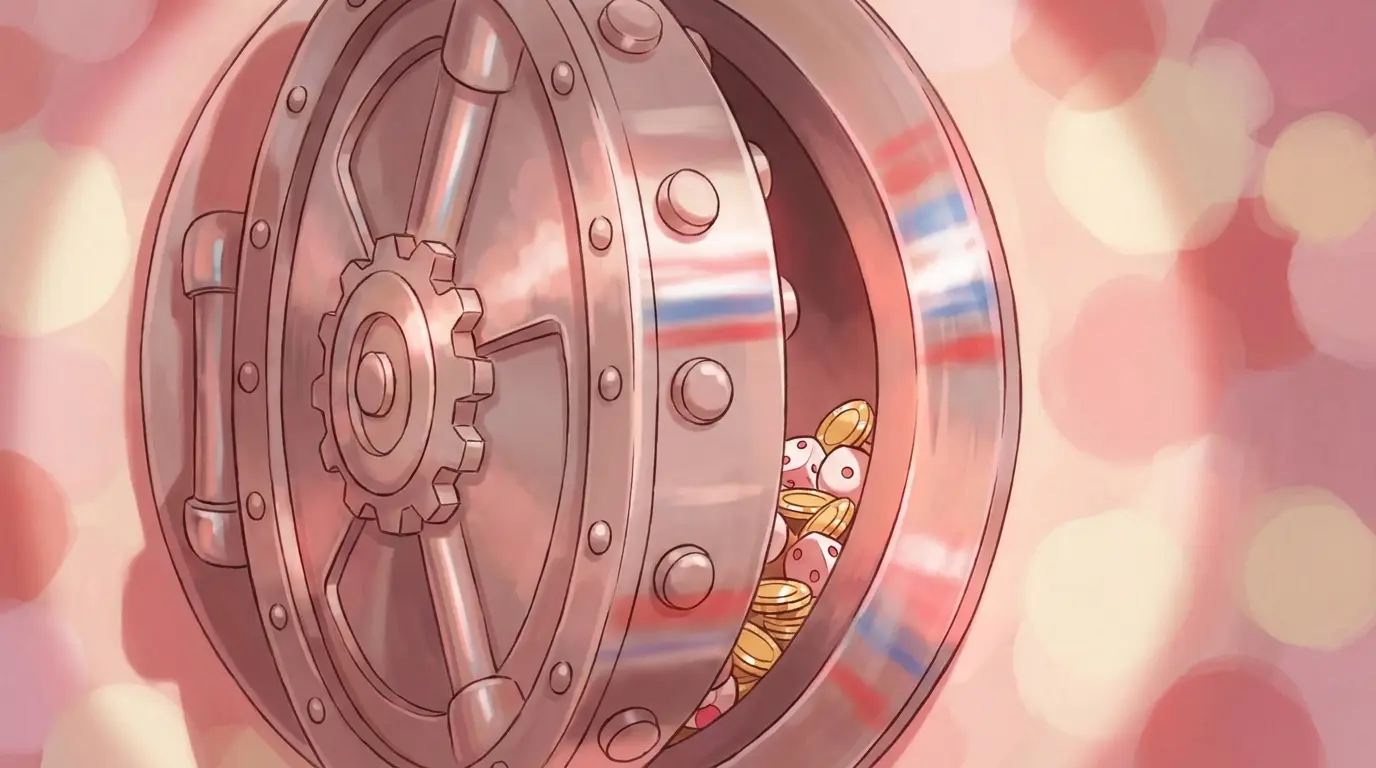 Secure vault containing casino chips representing gambling regulation