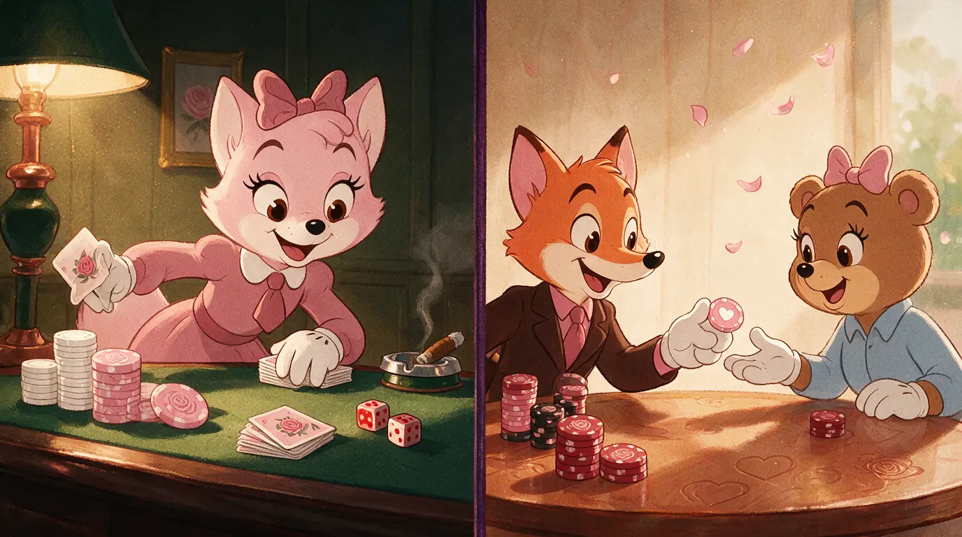 Split scene comparing traditional bookmaker with peer exchange