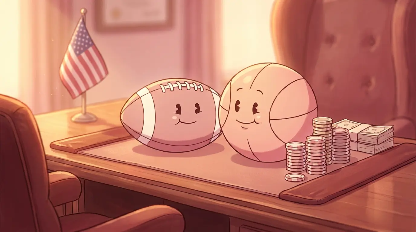 Sports equipment with betting chips and American flag detail